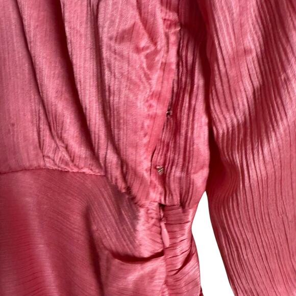 Veronica Beard Gracelynn Pink Ruched Satin Balloon Sleeve Mini Dress Size 0 - Picture 10 of 16
